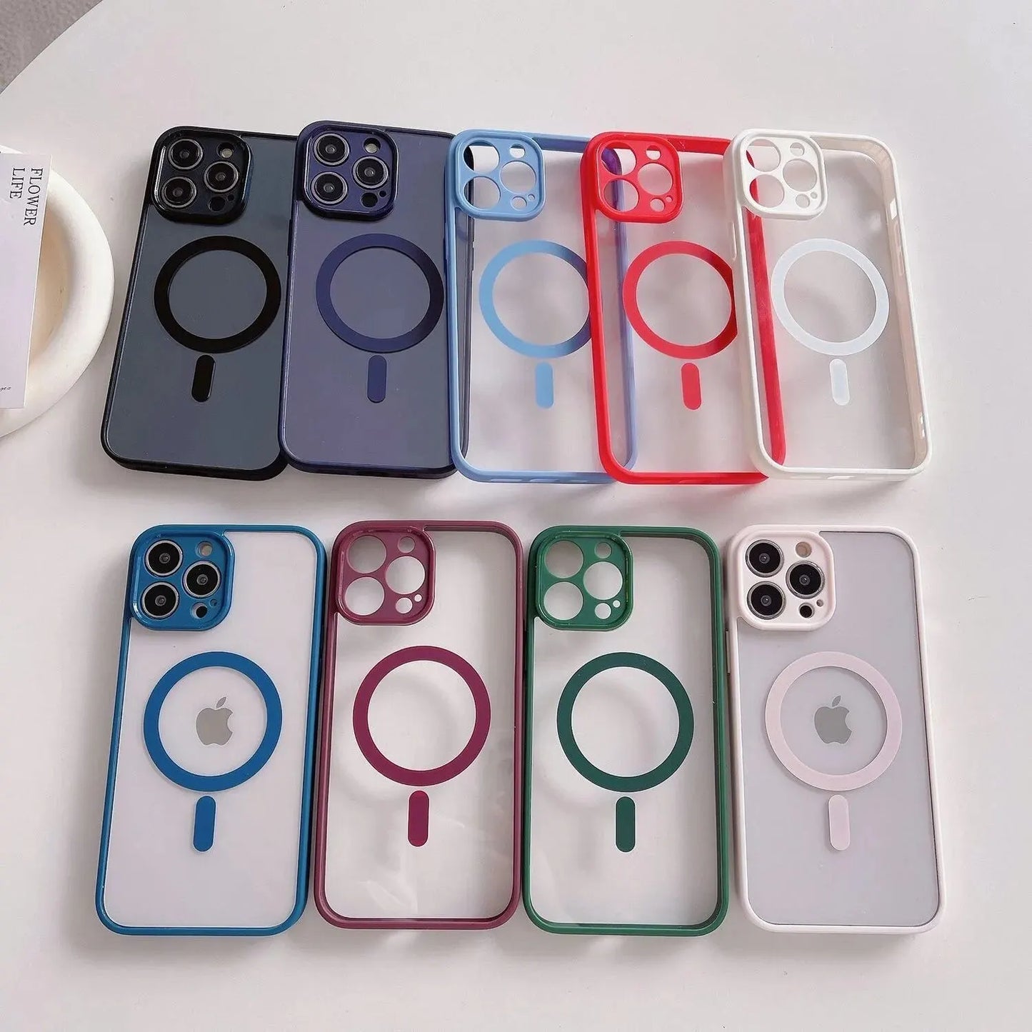 Premium Magnethülle mit Wireless Charging für iPhone 16, 15, 14 Plus, 13, 12, 11 Pro Max – Stoßfeste, transparente Soft-Bumper-Hülle für optimalen Schutz!**
