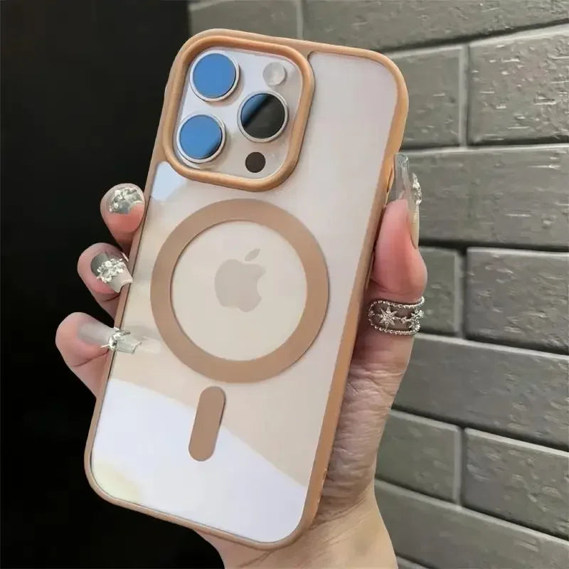 Luxuriöse Magnetische Wireless Charging Hülle für iPhone 16, 15, 14 Plus, 13, 12, 11 Pro Max – Stoßfeste, Transparente Soft-Bumper-Hülle für Rundum-Schutz!