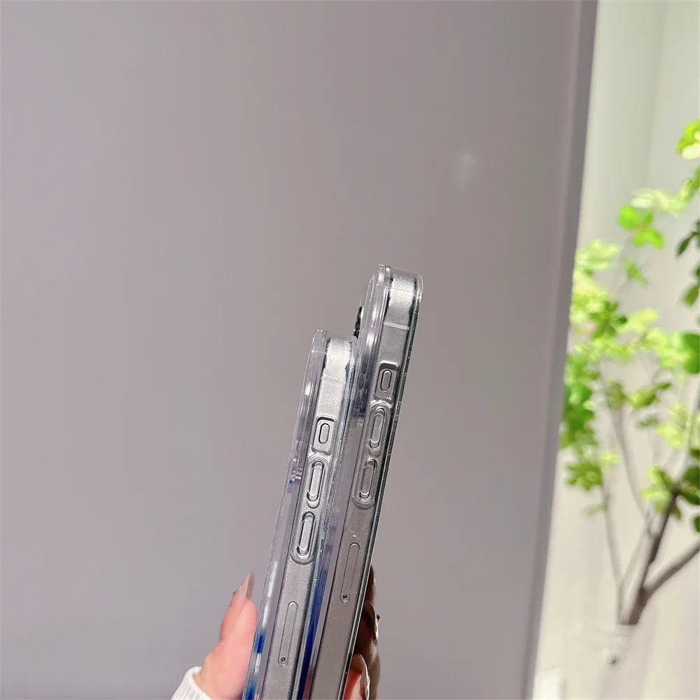 Schwebende Flüssig-Sand Handyhülle - Transparente Weiche Schutzhülle für iPhone 15 Plus, 14, 13, 12, 11 Pro MAX mit Cartoon-Piratenschiff-Design