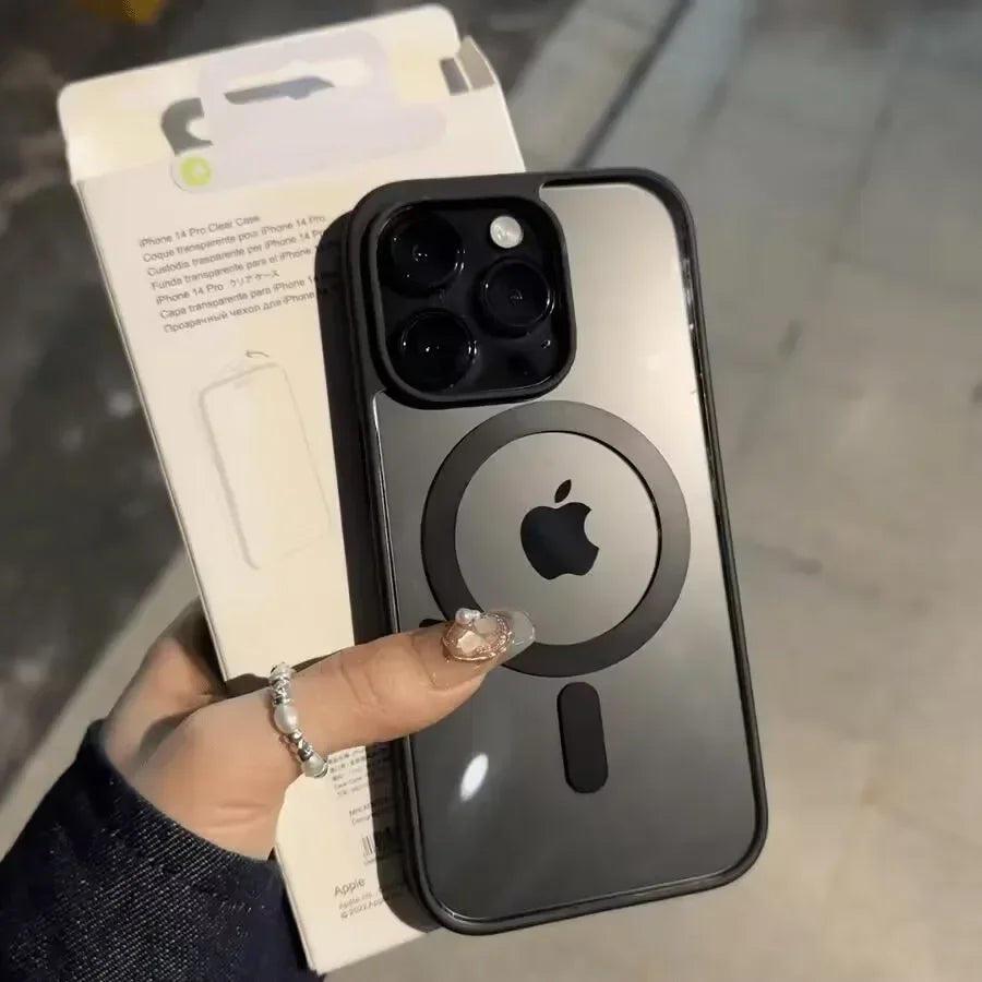 Luxuriöse Magnetische Wireless Charging Hülle für iPhone 16, 15, 14 Plus, 13, 12, 11 Pro Max – Stoßfeste, Transparente Soft-Bumper-Hülle für Rundum-Schutz!