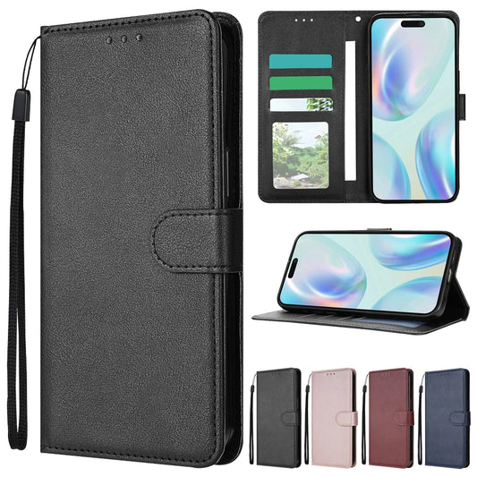 Handytasche mit Kartenfach, Foto-Stand und Magnetverschluss – Lederhülle für iPhone 16e, 16 Pro Max, 15 Plus, 14, 13, 12 und 11 – Stoßfestes Cover