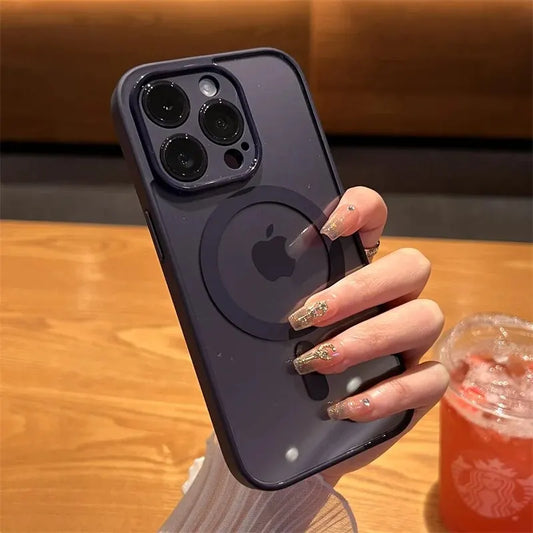Premium Magnethülle mit Wireless Charging für iPhone 16, 15, 14 Plus, 13, 12, 11 Pro Max – Stoßfeste, transparente Soft-Bumper-Hülle für optimalen Schutz!**