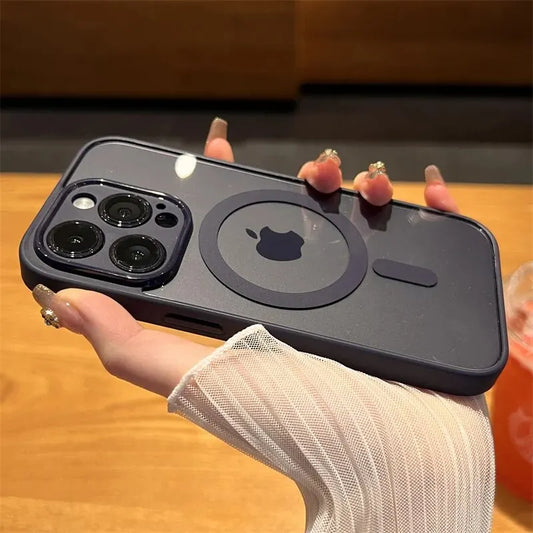 Premium Magnethülle mit Wireless Charging für iPhone 16, 15, 14 Plus, 13, 12, 11 Pro Max – Stoßfeste, transparente Soft-Bumper-Hülle für optimalen Schutz!**