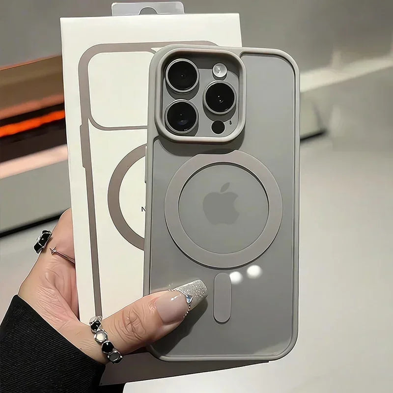 Luxuriöse Magnetische Wireless Charging Hülle für iPhone 16, 15, 14 Plus, 13, 12, 11 Pro Max – Stoßfeste, Transparente Soft-Bumper-Hülle für Rundum-Schutz!