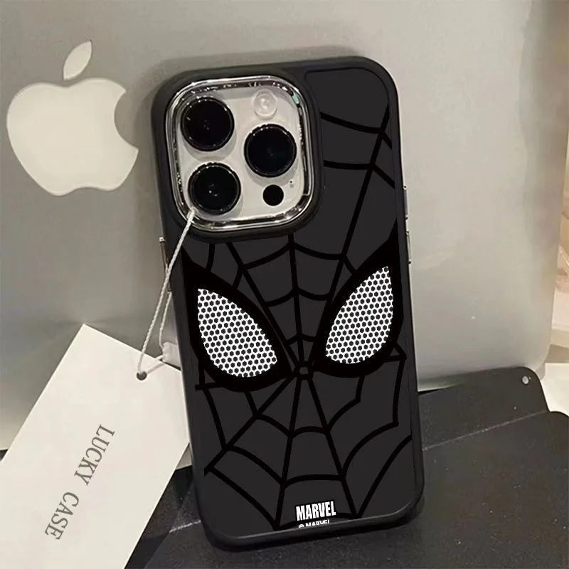Coole Marvel Spider-Man Handyhülle in Schwarz und Weiß – Ideal für iPhone 15, 14, 13, 12, 11 Pro Max, XR, XS, 7, 8 Plus