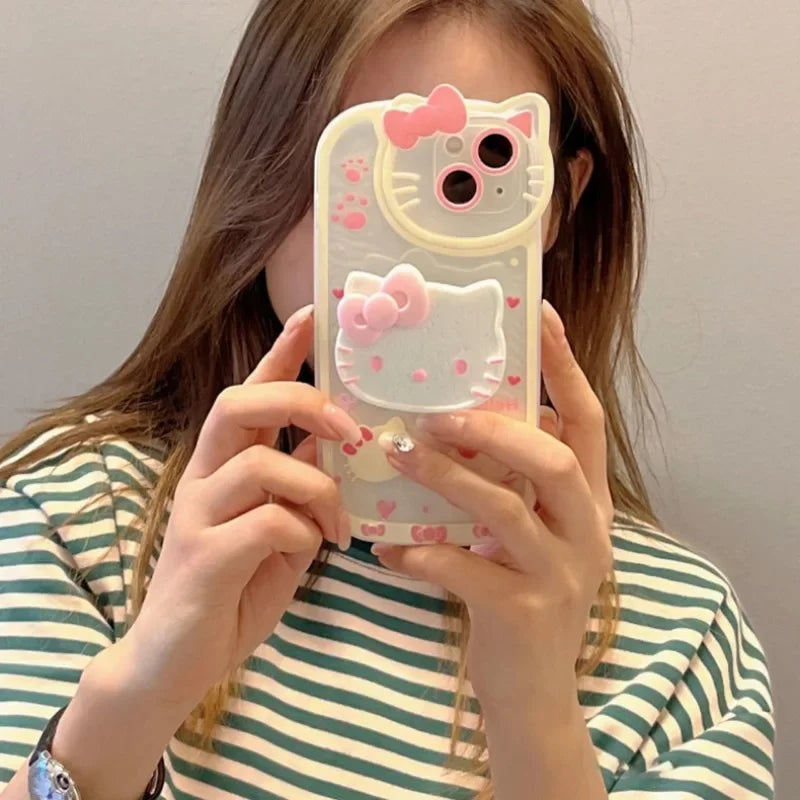 Sanrio Hello Kitty Stand-Handyhüllen für iPhone 16, 15, 14, 13, 12, 11, Pro Max, XR, XS, 7 und 8 Plus – Original schockabsorbierende Y2K-Hülle mit Ständerfunktion