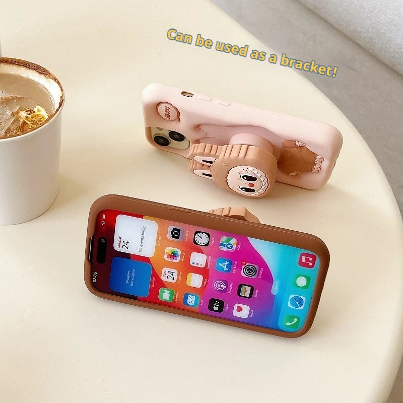 Kawaii Labubu Handyhülle – Rutschfester und sturzsicherer Schutz! Süßes Cartoon-Design, passend für iPhone 15 Pro Max, iPhone 13 Pro und iPhone 14 Pro!
