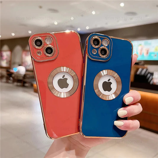 Luxuriöse Smartphone-Hüllen mit Platinbeschichtung – Stoßfeste Schutzhüllen für iPhone 11, 12, 13, 14, 15 Pro Max Plus! Weiche Silikon-Hüllen für optimalen Schutz und Stil!