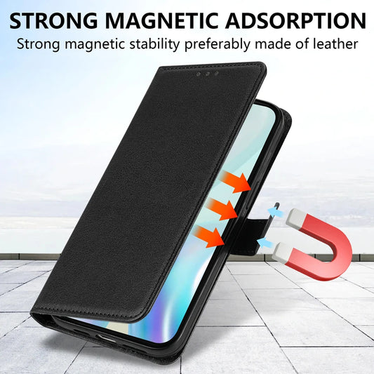Handytasche mit Kartenfach, Foto-Stand und Magnetverschluss – Lederhülle für iPhone 16e, 16 Pro Max, 15 Plus, 14, 13, 12 und 11 – Stoßfestes Cover