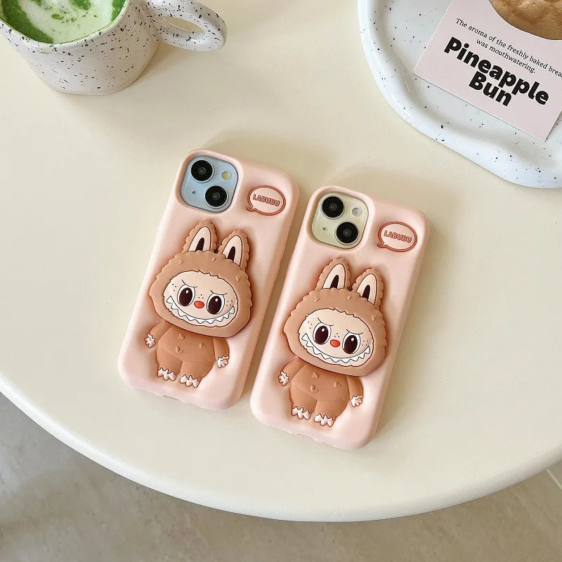 Kawaii Labubu Handyhülle – Rutschfester und sturzsicherer Schutz! Süßes Cartoon-Design, passend für iPhone 15 Pro Max, iPhone 13 Pro und iPhone 14 Pro!