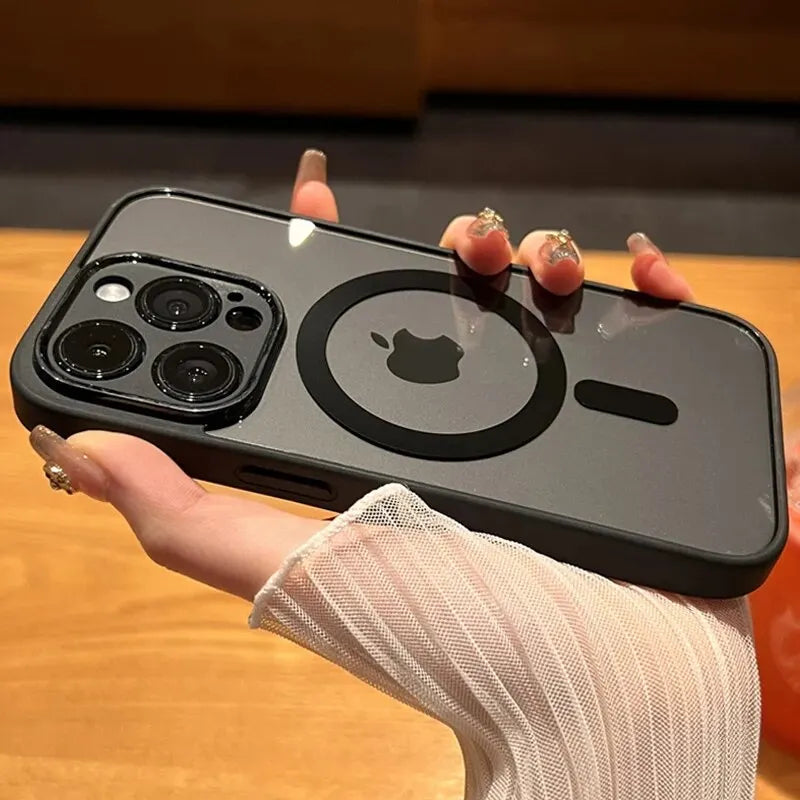 Premium Magnethülle mit Wireless Charging für iPhone 16, 15, 14 Plus, 13, 12, 11 Pro Max – Stoßfeste, transparente Soft-Bumper-Hülle für optimalen Schutz!**